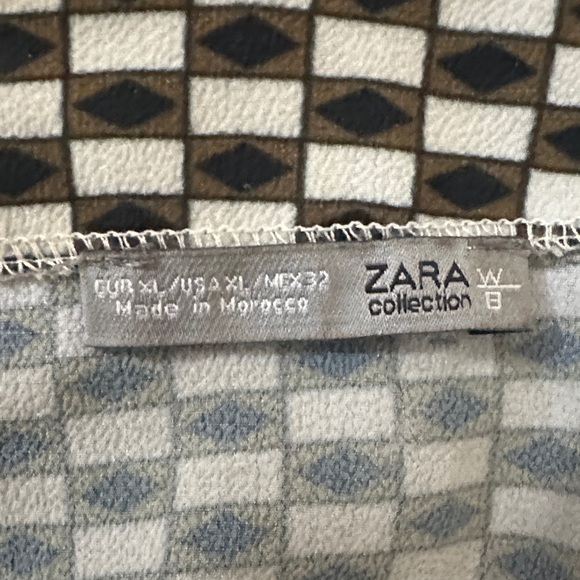 Zara Black and Gold Checkered Blouse - Picture 4 of 5